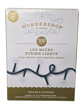 Wondershop At Target 100 Count LED Micro String Christmas Lights Cool White